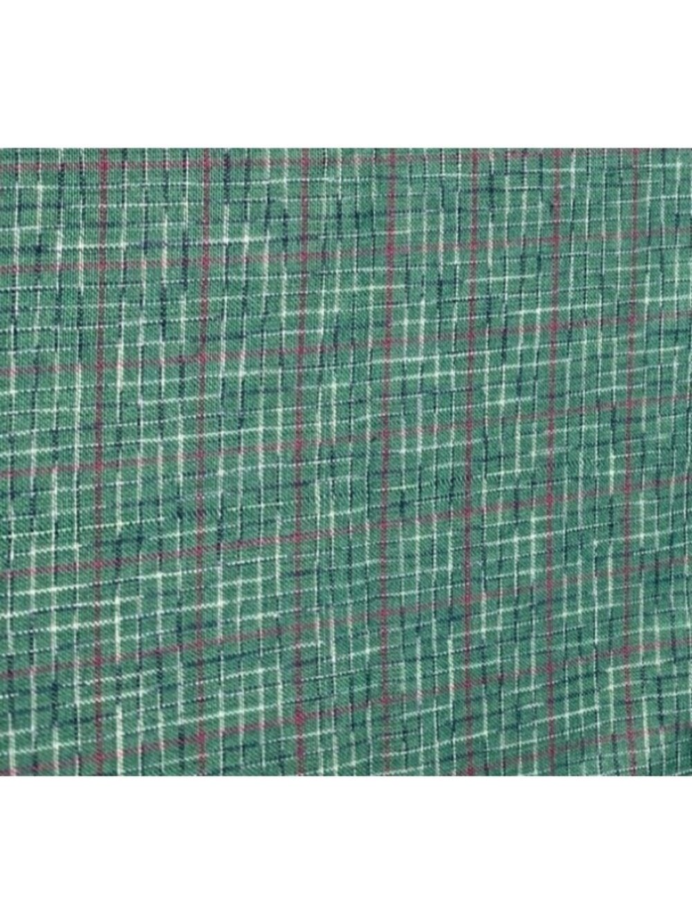 Green Plaid Cotton Fabric 1/2 yard x 44" Cotton Sewing Crafts